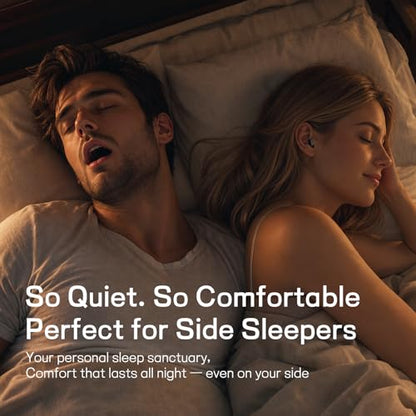 Sleep Earbuds for Side Sleepers, Mini Invisible Bluetooth Earbuds, Ultra-Light Sleep Headphones HiFi Sound, Long Battery Life, LED Display, Bluetooth 5.4, ANC Noise Cancelling, Black