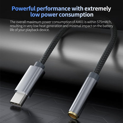 Portable DAC Decoding Amplifier KZ AM01, Female 3.5mm to Type C Amplifier Adapter Cable for KZ HiFi Headphone Earphone Earbud