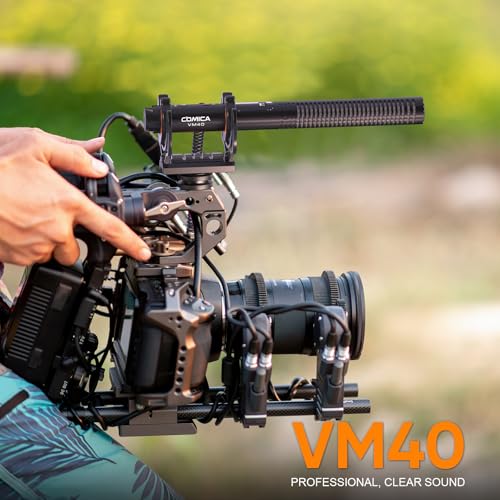 COMICA VM40 Wireless Shotgun Microphone with 48kHz/32-bit Float Recording | Wired & Wireless Modes, 32GB File Storage, 32H Working, 656ft Range, for Canon, Nikon, Sony, Phone, Filming, Video Recording