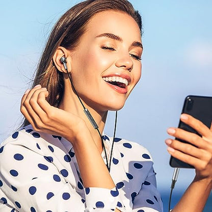 BENEWY Wired Earbuds 3.5mm Magnetic Earphones with Microphone Headphones | Noise lsolating, Clear Stereo, Ergonomic Design for iPhone, iPad,Smartphone, MP3 Players, Laptops and Other Audio Devices - color: Black