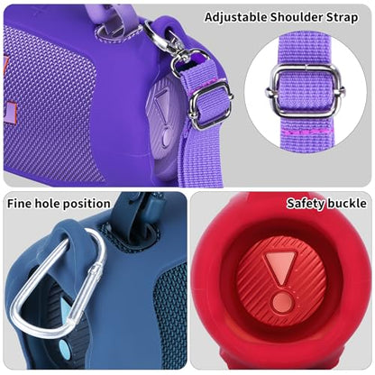 Silicone Cover Compatible with JBL Charge 6 Waterproof Speaker | Flexible Silicone Cover,Smooth Touch, Simple Removal,Portable Fit,Pink Case - color: Pink, size: Silicone Cover