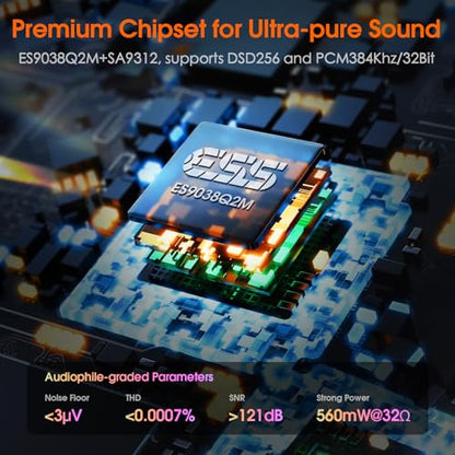 Douk Audio K5 PC DAC Headphone Amplifier Digital to Analog Converter with USB & Optical Input DSD256 for Amplifiers, Speakers, Mac, Computer (K5)