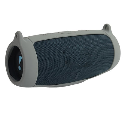 Protective Silicone Case Cover for JBL Charge 5 Bluetooth Speaker Soft Carrying Skin Sleeve with Shoulder Strap & Carabiner,Speaker Accessory (Gray) - color: gray