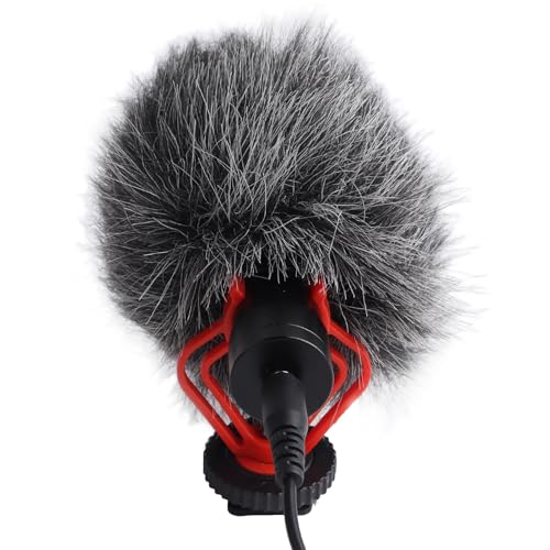 Lightweight and Sturdy Design Directional Microphone for Camera, Micro Plug and Play for Video Production, ABS/Compact