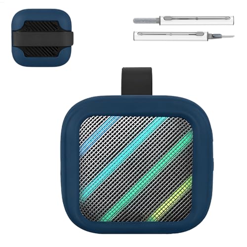 Silicone Case for Anker Soundcore Boom Go 3i Portable Bluetooth Speaker, Full Protective Skin Cover with Cleaner Kit,Charging with Case,Blue - color: Blue