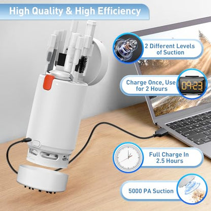 21-in-1 Keyboard Cleaning Kit with Mini Vacuum Cleaner Laptop Cleaning Kit Electronic Cleaner Brush Tool Kit Computer Keyboard Screen Cell Phone Cleaning Kit for Earbud PC Camera Cleaning Kit