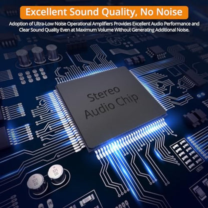 Neoteck 4 Channel Stereo Headphone Amplifier Audio Mono/Stereo Amplifier | with Volume Control 4 Channel in Metal with 3.5mm Audio Cable Suitable for Recordings/Mixing/Musical Practices