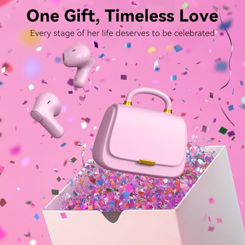 ANCwear Wireless Earbuds with Handbag-Case, Fashion Gift | Bluetooth 5.3, 13mm drivers, touch controls and DIY stickers for music, calls, travel, everyday wear and gifting