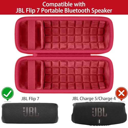 Hard Case for JBL Flip 7 Portable Wireless Bluetooth Speaker - color: Red Case