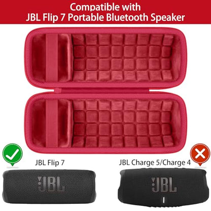 Hard Case for JBL Flip 7 Portable Wireless Bluetooth Speaker - color: Red Case