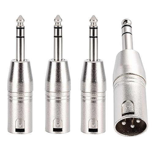 LanSenSu 4-Pack XLR Male to 1/4" TRS Adapter, Balanced Female XLR to Quarter Inch 6.35mm Male Adapters - style: XLR Male to 1/4" TRS Adapter