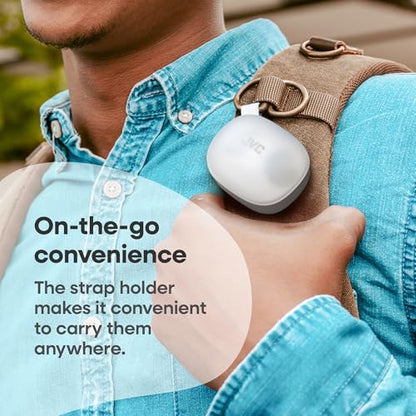 JVC Gumy Premium True Wireless Earbuds Noise Cancelling, Bluetooth 5.4 Headphones 26H Battery, ANC Ambient Mode, Gaming Low Latency, USB-C Case - color: White