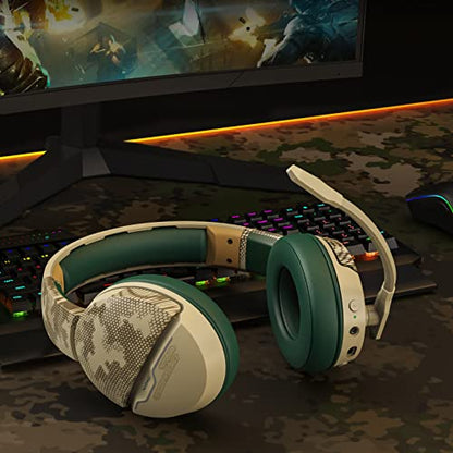 NUBWO G08 Wireless Gaming Headset with Microphone: 100-Hr Battery Life, 10m Range, Unique Desert Color, Compatible with PS4/PS5/PC/Mac