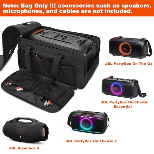 Speaker Carrying Case Compatible with JBL Party Box On The Go/Go 2 | Portable Speaker Travel Tote Bag Fits for JBL PartyBox On-The-Go Essential/Boombox 4 for Outdoor Travel (No Shoulder Strap) - size: For JBL on the go
