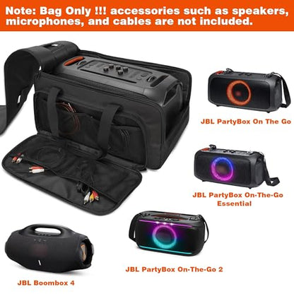 Speaker Carrying Case Compatible with JBL Party Box On The Go/Go 2 | Portable Speaker Travel Tote Bag Fits for JBL PartyBox On-The-Go Essential/Boombox 4 for Outdoor Travel (No Shoulder Strap) - size: For JBL on the go