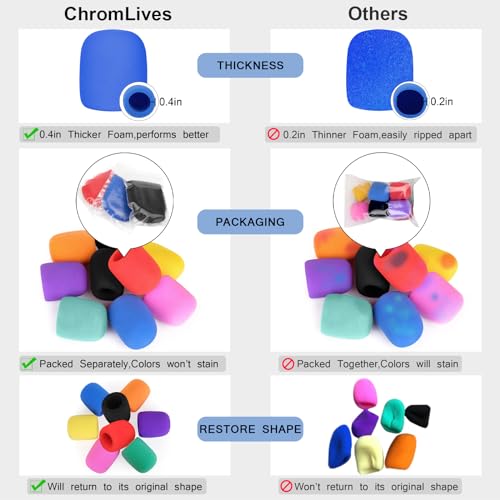 ChromLives Colorful Microphone Cover Microphone Windscreen Foam Cover Top Grade 8 Pack - color: Multi-Color