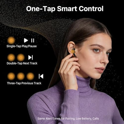 NOBIS Wireless Earbuds Bluetooth Headphones, Bluetooth 6.0, 30Hrs Playtime with LED Display Charging Case, Smart ENC Clear Calls, Dual Device Connection, Touch Control in-Ear for iPhone Android