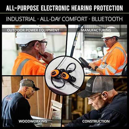 ISOtunes Pro 3.0 Bluetooth Hearing Protection, OSHA Compliant Work Earbuds | 20-hour battery, 27 dB NRR, earplug headphones, durable design, Bluetooth connectivity for work