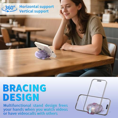 for Bose Ultra Open Earbuds Case with Secure Lock & Phone Stand, Soft TPU Shockproof Protective Clear Case for Bose Open Ear Earbuds Accessories with Cleaning Pen & Keychain (Clear Purple) - color: Clear Light Purple