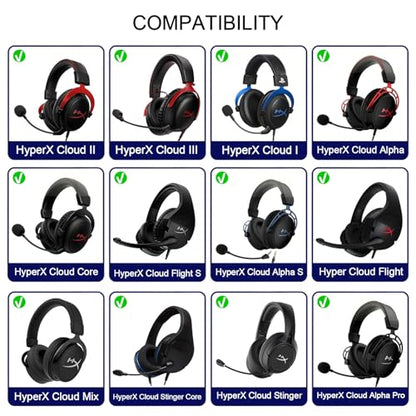 Cloud 2 Earpads - Cooling Gel Cloud Alpha Ear Cushions Pads, Replacement for HyperX Cloud II/III/Alpha/Core/Stinger/Flight/X/Mix Headsets (Black)