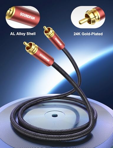 Subwoofer Cable RCA to RCA, Dual Shielded (Copper+Aluminum Foil) Digital Coaxial Audio Cable for Home Theater, Stereo, Amp - [ 3.3ft/1M, Red ] - color: COAX Subwoofer Cable, size: 3.3ft/1M