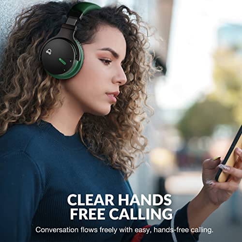 MOVSSOU Million Sold Classic E7 Active Noise Cancelling Headphones | Upgraded HD Sound, Wireless Bluetooth Headphones Over The Ear Unequaled Comfort, Vivid Deep Bass, for Home Office Travel Gift - color: Teal Green