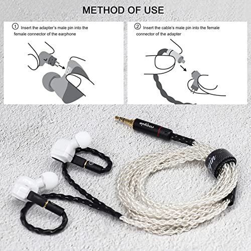 1 Pair 0.78mm 2Pin Female (Contact Cable) to MMCX Male (Contact Headphone) Integration of Injection molding,Original Sound Quality Converter Adapter Concave (Angled 2 Pin, Black) - color: Black, size: MMCX TO 0.78 Angled