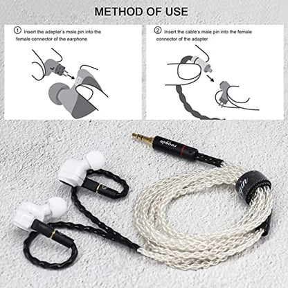 1 Pair 0.78mm 2Pin Female (Contact Cable) to MMCX Male (Contact Headphone) Integration of Injection molding,Original Sound Quality Converter Adapter Concave (Angled 2 Pin, Black) - color: Black, size: MMCX TO 0.78 Angled