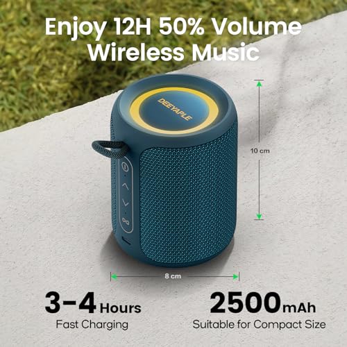 Bluetooth Speaker Wireless,IP67 Waterproof & Dustproof Portable Speaker with Lights,15W Loud Stereo Sound, 2500mAh Battery All Day Playtime, TWS Pairing, BT5.3, Home/Party/Outdoor/Beach (Blue) - color: Blue
