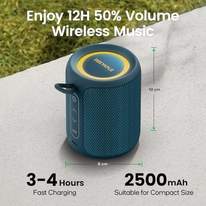 Bluetooth Speaker Wireless,IP67 Waterproof & Dustproof Portable Speaker with Lights,15W Loud Stereo Sound, 2500mAh Battery All Day Playtime, TWS Pairing, BT5.3, Home/Party/Outdoor/Beach (Blue) - color: Blue