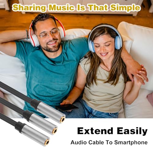 Audio Splitter, 3.5mm 3 Way Headphone Splitter 1 Input 3 Output Stereo Audio Distributor Cable Audio-Jack Splitters