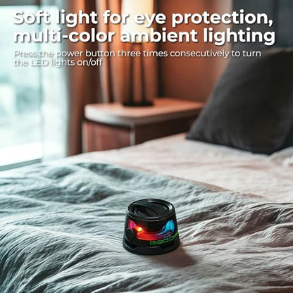 G200 Magnetic Bluetooth Speaker with RGB Lights | Compact design, strong magnetic mount, colorful RGB lighting, TWS stereo pairing, for travel, home, and outdoor use. - color: Black 2 piece