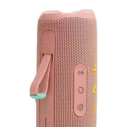 JBL Flip 7 Portable Bluetooth Speaker, Waterproof and Drop-Proof - Pink | Up To 16 Hours Playtime, IP68 Dustproof Build, Clip-On Loop, USB C Lossless Audio, Links With Other Speakers For Outdoor Use - color: Pink