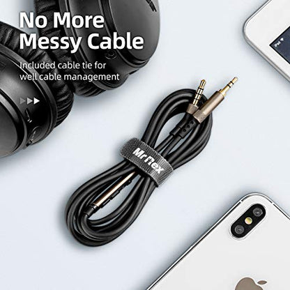 Mr Rex 2.5mm to 3.5mm Audio Aux Cable Headphone Replacement Audio Cable Cord Wire with in Line Mic Volume Control for Bose 700 QuietComfort QC45 QC35II QC35 QC25, JBL E45BT E55BT E65BTNC(2-Pack, 5FT) - size: 5ft / 1.5m (2-Pack)