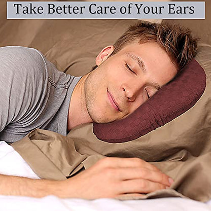 Ear Piercing Pillow with Hole for Cartilage Piercings, CNH Support - color: Dark Red