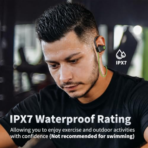 JOYWISE Bluetooth Headphones, Wireless Earbuds IPX7 Waterproof for Gym | Bluetooth 5.3 Headphones with 16Hrs Playtime Stereo Bass Headsets with Mic Running Headsets with Earhooks for Sports Running - color: Green