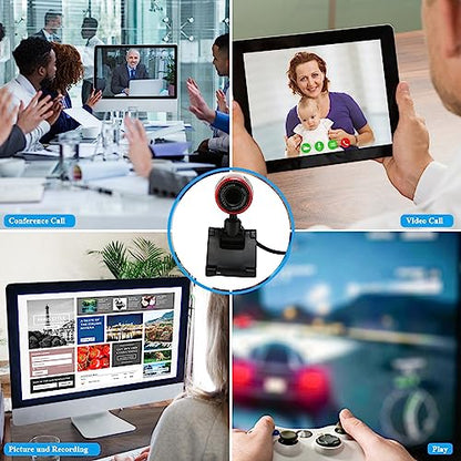 Sonew HD USB2.0 Webcam with 360° Adjustable Angle and Built-in Microphone for PC and Laptop Video Conferencing