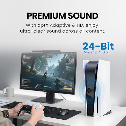 Avantree C81-Gaming - USB-C Bluetooth 5.3 Audio Adapter Dongle for PS5 | Qualcomm Chip, aptX Adaptive & HD, Premium Sound, Works with AirPods, Bose Headphones & More - style: For Gaming