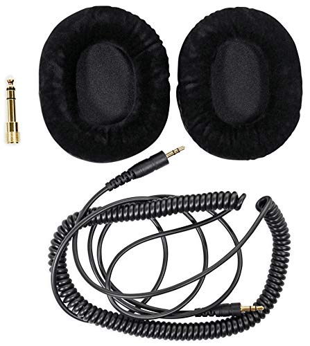 Rockville PRO-M50 Closed-Back Studio Headphones with Detachable Coil Cable | 40mm Neodymium Drivers, 32 Ohm, Over-Ear, Includes Hard Leather Case, Extra Ear Pad, Gold Plated 1/4" Adapter, OFC Cable - color: Black
