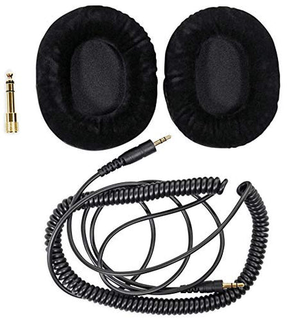 Rockville PRO-M50 Closed-Back Studio Headphones with Detachable Coil Cable | 40mm Neodymium Drivers, 32 Ohm, Over-Ear, Includes Hard Leather Case, Extra Ear Pad, Gold Plated 1/4" Adapter, OFC Cable - color: Black
