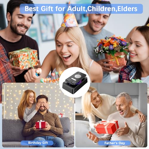 Gifts for Men Women, Cell Phone Stand with Wireless Bluetooth Speaker, 4 in 1 Bluetooth Speaker, for Men Women Teens, LED Lights 360° Phone Holder Compatible with Phones iPad - color: Jet Black