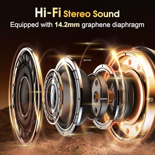 3 Sets Wireless Earbuds Sport, Bluetooth 5.4 Over Ear Buds Stereo Deep Bass Over Ear Bud with Earhooks, 75H Wireless Earphones with Mic, IPX7 Waterproof Earphone for Sports Black+Rose Gold+Blue
