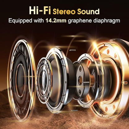3 Sets Wireless Earbuds Sport, Bluetooth 5.4 Over Ear Buds Stereo Deep Bass Over Ear Bud with Earhooks, 75H Wireless Earphones with Mic, IPX7 Waterproof Earphone for Sports Black+Rose Gold+Blue