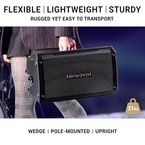 HeadRush FRFR108 MKII 2000W Electric Guitar Amplifier for Modellers | Full-Range Flat-Response 8" Floor Wedge Speaker with Bluetooth for Multi-FX and Amp Modeling Processors - size: 8-inch