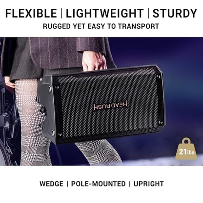 HeadRush FRFR108 MKII 2000W Electric Guitar Amplifier for Modellers | Full-Range Flat-Response 8" Floor Wedge Speaker with Bluetooth for Multi-FX and Amp Modeling Processors - size: 8-inch