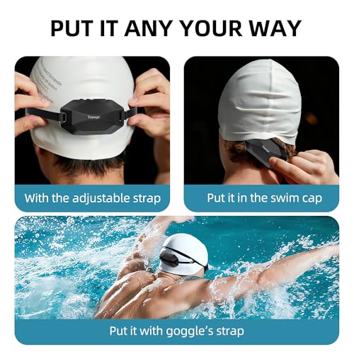 Tayogo Rock PRO W24 Swimming Headphones – Bone Conduction Waterproof Headphones for Swimming, 4-in-1 MP3 Player 32GB, Bluetooth 5.4, FM Radio (Black) - color: Black