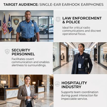 TWAYRDIO 3.5mm Surveillance Radio Earpiece for Motorola, w/Medium Earmolds