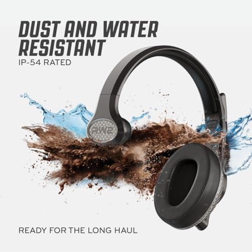 RoadWarrior RW2 Bluetooth Trucker Headset – 40mm Driver ENC Mic | Battery Indicator, 30+ Hour Battery Life, 100ft Wireless Range, IP54 Rated, Noise Cancelling Microphone, Over-Ear Fit
