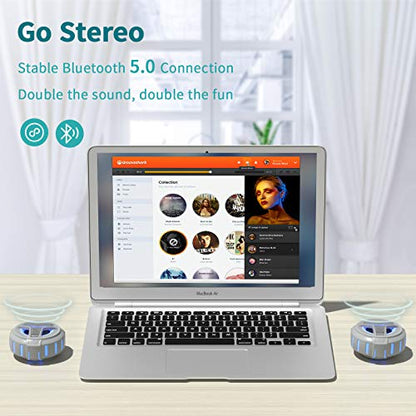 EBODA Waterproof Speaker Bluetooth Shower Portable Birthday Boys Girl Gifts | IPX7 Floating Mini Small Speakers with Loud HD Sound, True Wireless Stereo with LED Light, 24H Play for Bath, Men, Women-Gray - color: Gray
