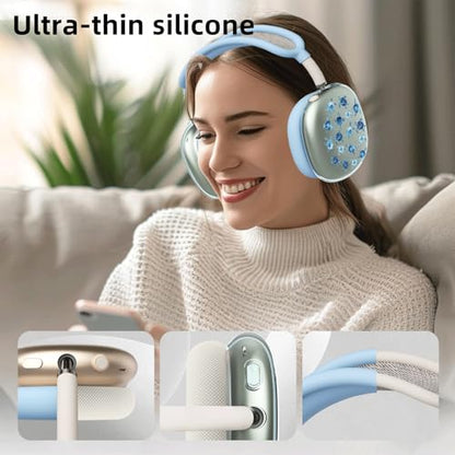 Cute Blue Sea Turtle Clear Case for Airpods Max Headphones Cartoon Soft TPU Ear Cups Cover Anti-Scratch Silicone Ear Pad Protective Case Ocean Headband Cover for Apple Airpods Max - color: Sea turtle 01